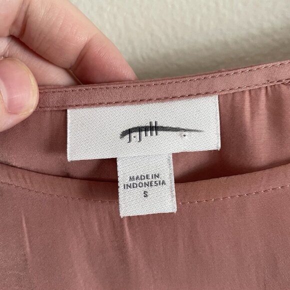 J.Jill Women Size S Pink Rose Round Neck Bell Sleeves Cold Shoulder Blouse - Picture 6 of 9